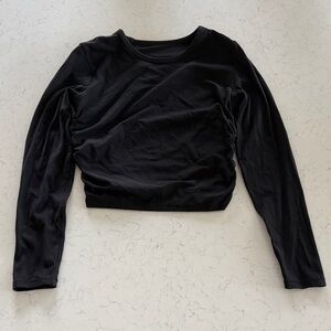 LuluLemon All It Takes Black Long Sleeve Ribbed Top SZ M